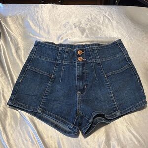 No Boundaries High Waist Blue Denim Shorts
